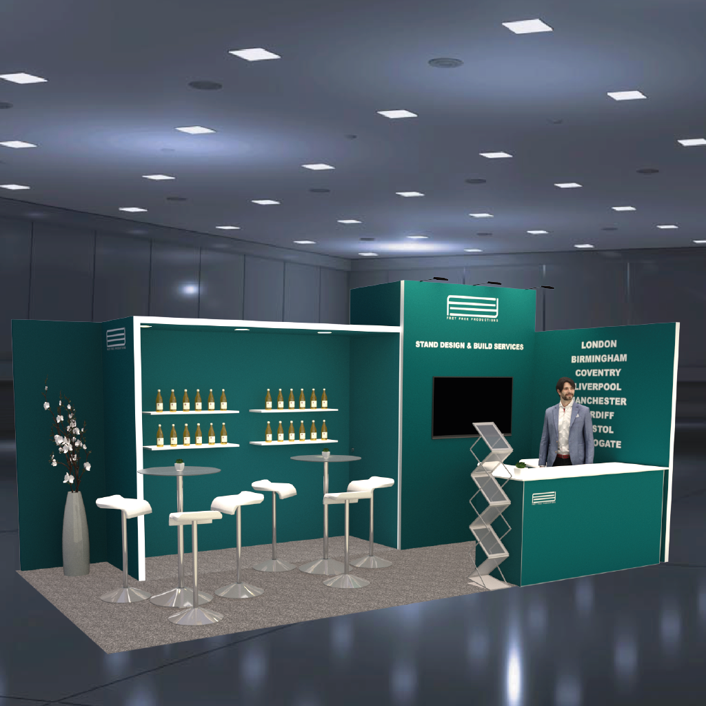 6m x 3m exhibition stand full angle arch