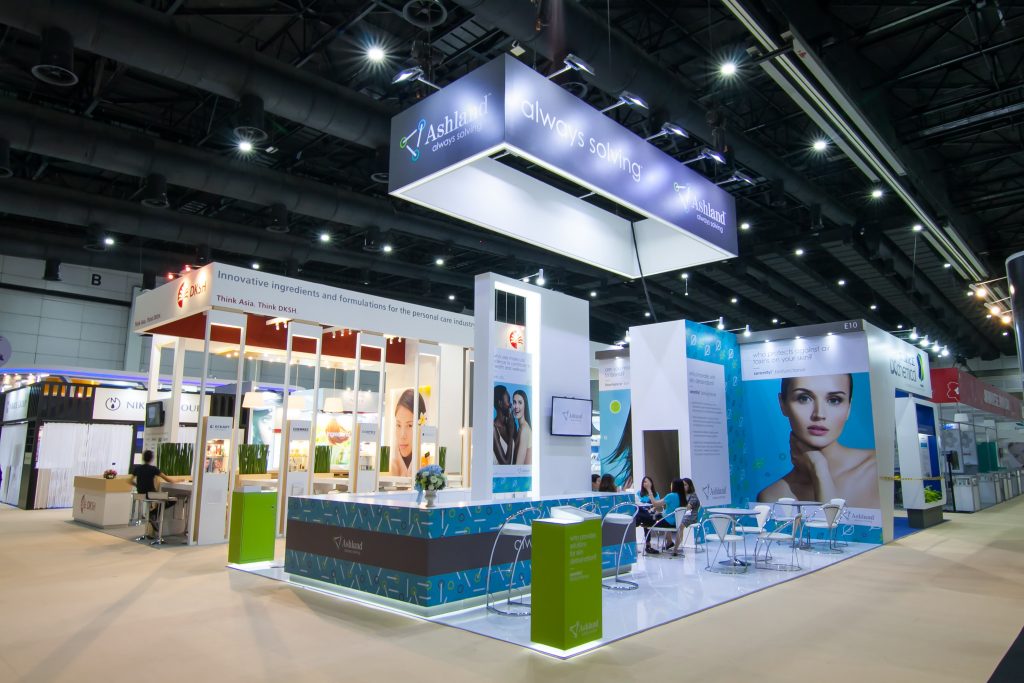 Bespoke exhibition stand design and build for Ashland built by Fret Free Exhibitions