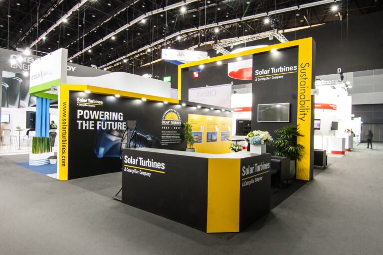 Bespoke exhibition stand for Solar Turbine built by Fret Free Exhibitions