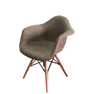 Brown Cloth Chair With Arm Chair