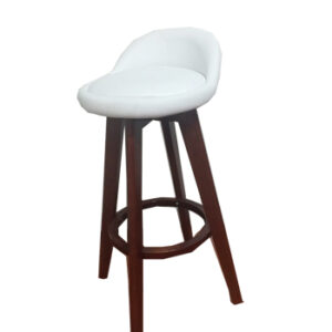 White Leather Bar Stool Chair