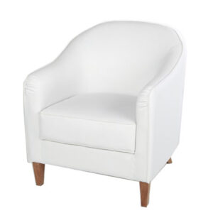 White Single Seattee With Arm Sofa